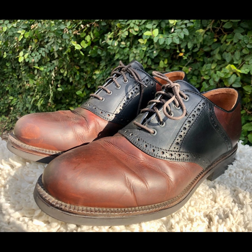 Johnston & Murphy Passport Saddle Oxford Men’s Shoes 10 1/2 M Brown & Black